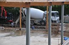 Die Fundamente werden gegossen